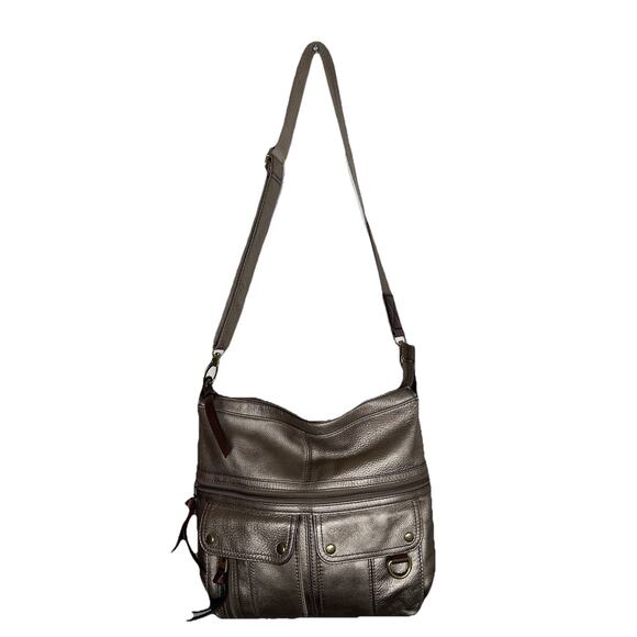 Fossil / Morgan / Traveler / Gold, Metallic / Leather / Crossbody / Bag - Picture 1 of 13